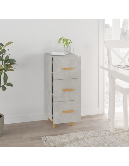 Credenza Grigio Cemento 34,5x34x90 cm in Legno Multistrato