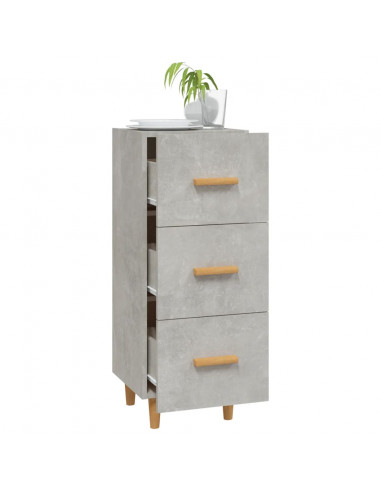 Credenza Grigio Cemento 34,5x34x90 cm in Legno Multistrato