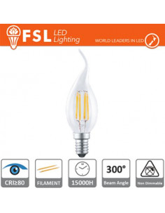 LUCE NATURALE - 4000K LAMPADA FILAMENTO COLPO DI VENTO - 4W 4000K E14