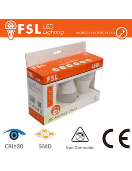 LUCE FREDDA - 6500K LAMPADA GOCCIA: CONFEZIONE PROMO 3PACK - 12W 6500K