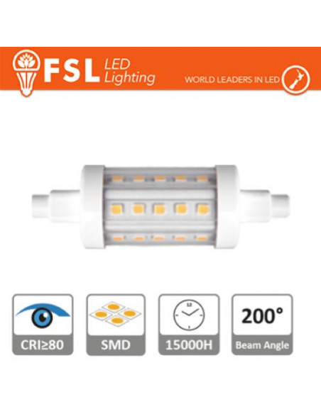 LUCE CALDA - 2700K R7S - 5,5W 2700K 600LM 200Âº 25*78MM CRI80