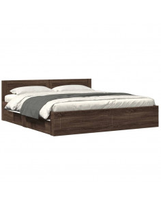 Giroletto Testiera Rovere Marrone 200x200 cm Legno Multistrato 2