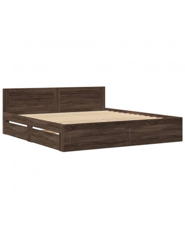 Giroletto Testiera Rovere Marrone 200x200 cm Legno Multistrato