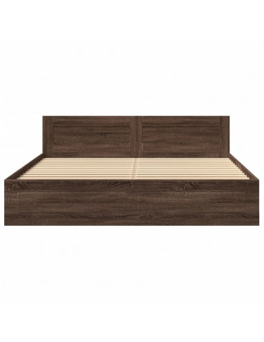 Giroletto Testiera Rovere Marrone 200x200 cm Legno Multistrato