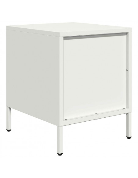 Comodino Bianco 35x39x43,5 cm in Acciaio