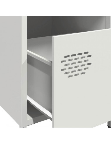 Comodino Bianco 35x39x43,5 cm in Acciaio