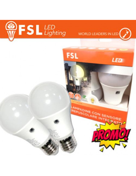 Luce Naturale - 4000K Lampada Goccia SensoreCrepusco: Confezione PROMO 2PACK 4000K