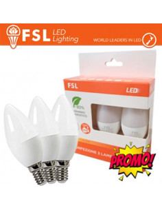 Luce Naturale - 4000K Lampada Oliva E14: Confezione PROMO 3PACK - 6W 4000K
