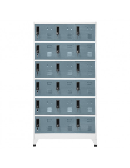 Armadietto con Chiave Grigio Chiaro e Scuro 90x40x180cm Acciaio