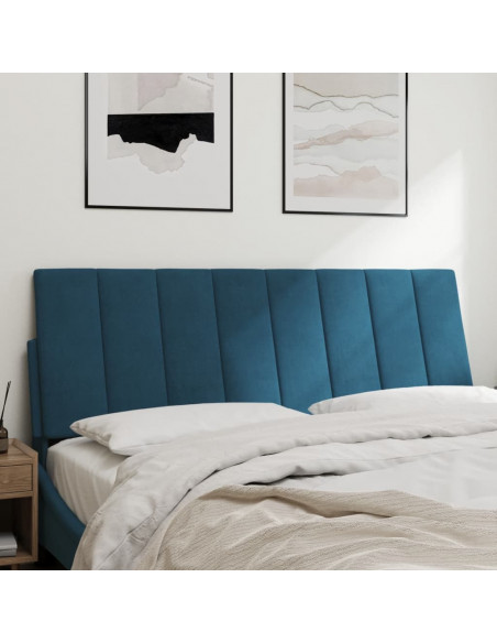 Cuscino Testiera Blu 120 cm in Velluto