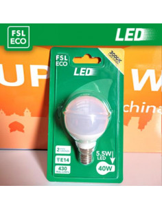 LUCE FREDDA - 6500K LAMPADA SFERA BLISTER - 5,5W 6500K E14