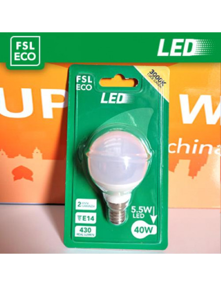LUCE FREDDA - 6500K LAMPADA SFERA BLISTER - 5,5W 6500K E27