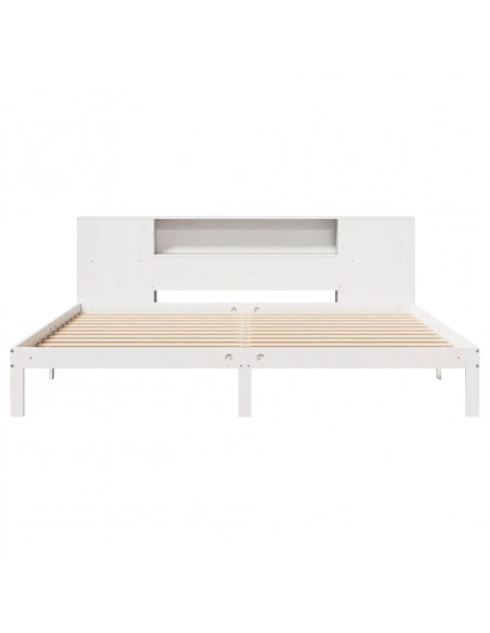 Letto Libreria senza Materasso Bianco 200x200 cm Legno di Pino