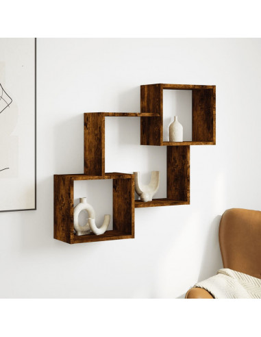 Mobile a Parete 78x18x71 cm Rovere Fumo in Legno Multistrato