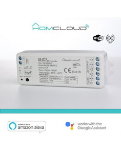 Homcloud Ricevitore DIM +pulsante 12/36V DC,2CH*5A, Wi-Fi+RF 2.4G CCT