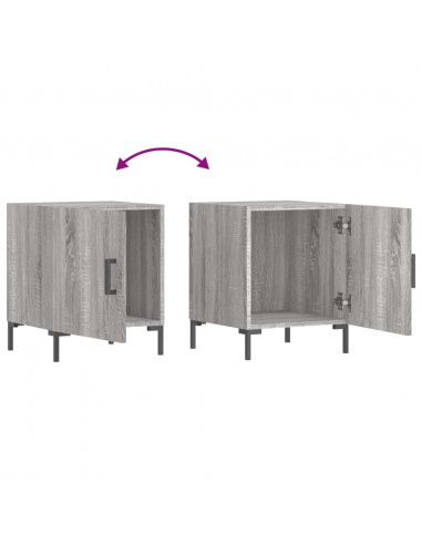 Comodini 2 pz Grigio Sonoma 40x40x50 cm in Legno Multistrato