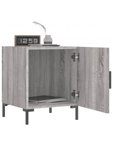 Comodini 2 pz Grigio Sonoma 40x40x50 cm in Legno Multistrato