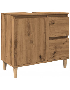 Mobile Sottolavabo Rovere Artigianale 65x33x60 cm in Truciolato 2