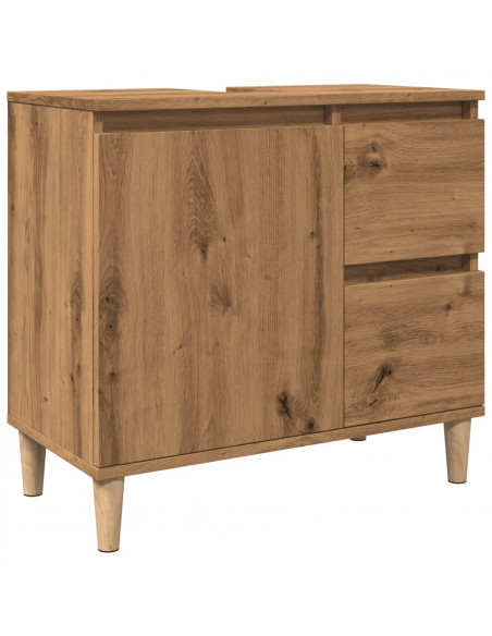 Mobile Sottolavabo Rovere Artigianale 65x33x60 cm in Truciolato