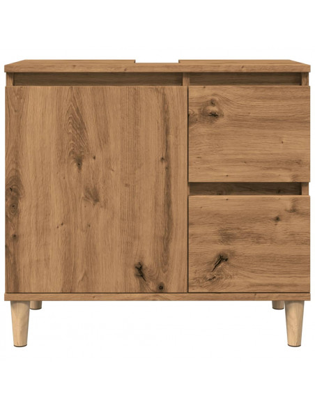 Mobile Sottolavabo Rovere Artigianale 65x33x60 cm in Truciolato