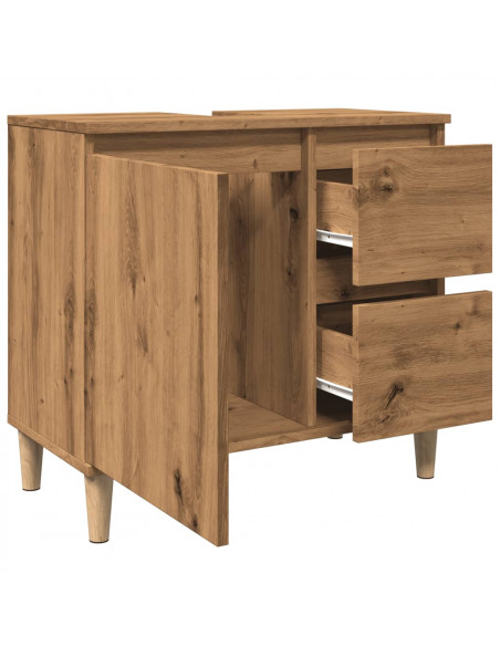 Mobile Sottolavabo Rovere Artigianale 65x33x60 cm in Truciolato