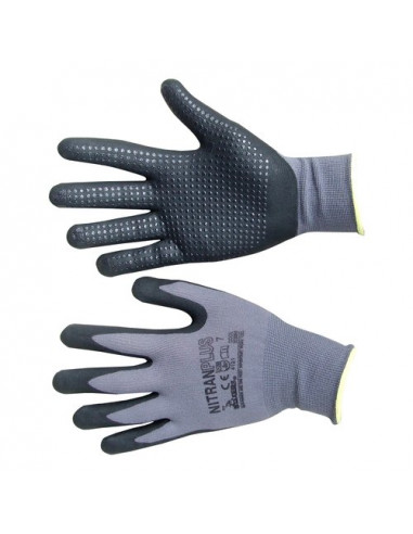 Guanti lavoro Neri 353098 NITRAN PLUS Grigio e Nero Grigio e Nero
