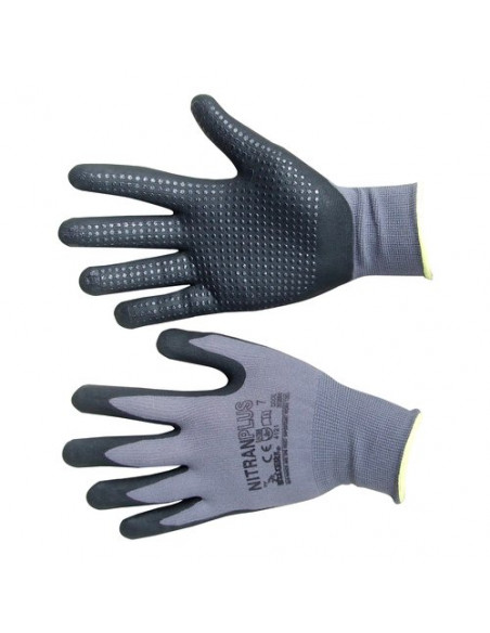 Guanti lavoro Neri 353098 NITRAN PLUS Grigio e Nero Grigio e Nero