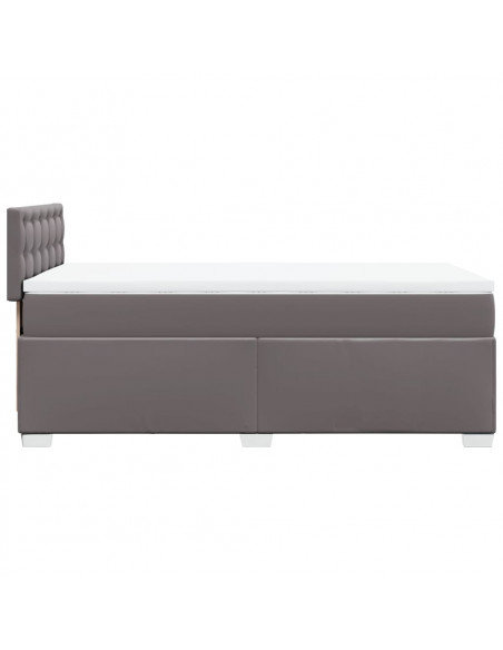 Giroletto a Molle con Materasso Grigio 90x190 cm in Similpelle