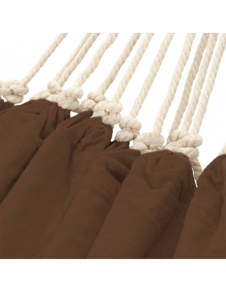 Amaca Pieghevole per 2 Persone Marrone 360 x 150 cm