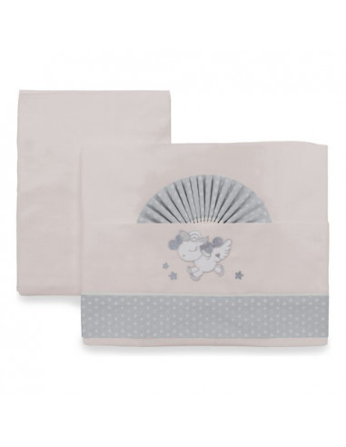 Lenzuola culla Italbaby 0153010 508 UNICORN Set 3 Pezzi Grey Grey