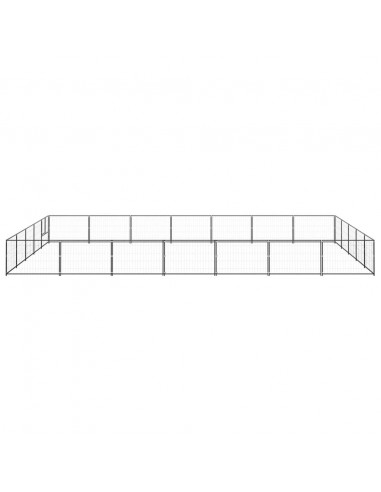 Gabbia per Cani Nera 35 m² in Acciaio