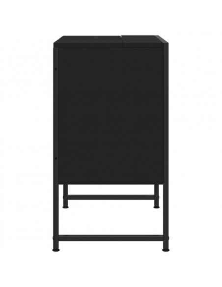 Mobile Lavabo Bagno Nero 60x30x60 cm in Legno Multistrato