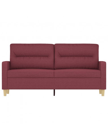 Divano a 2 Posti Rosso Vino 140 cm in Tessuto