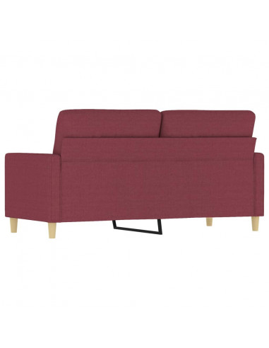 Divano a 2 Posti Rosso Vino 140 cm in Tessuto