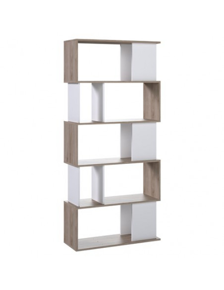 Libreria Tvilum 71735HL49 MAZE Noce e Bianco Noce e Bianco