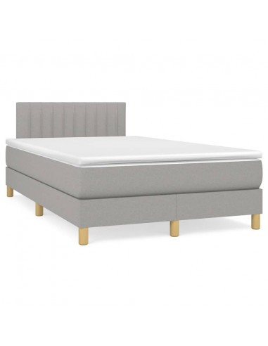 Giroletto a Molle con Materasso Grigio Chiaro 120x200cm Tessuto