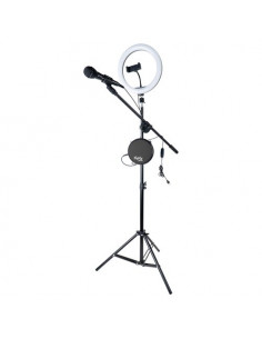 Karaoke MeMe Music 61359 Lee Stage Microphone Wireless con anello Led