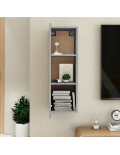 Mobile Porta TV Grigio Cemento 30,5x30x90 cm Legno Multistrato