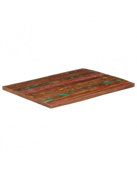 Piano Tavolo 110x80x2,5 cm Rettangolare in Massello di Recupero