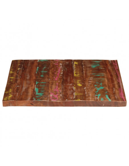 Piano Tavolo 110x80x2,5 cm Rettangolare in Massello di Recupero