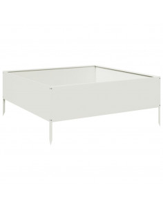 Fioriera Rialzata da Giardino Bianca 100x100x25 cm in Acciaio