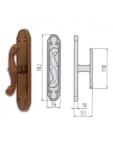 Maniglia finestra Ghidini 44290406000 BAROCCO Brunito Brunito