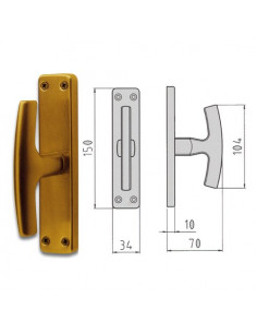 Maniglia finestra Ghidini 77400407004 GABRY Bronzo Bronzo