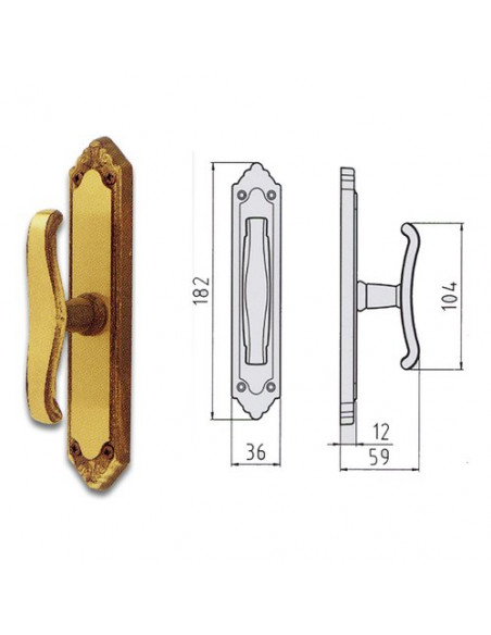 Maniglia finestra Ghidini 44394407006 LADY Ottone fumÃ¨ Ottone fumÃ¨