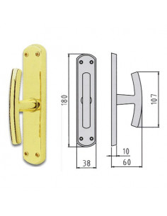 Maniglia finestra Ghidini 55744406001 MILENA Ottone lucido Ottone luci