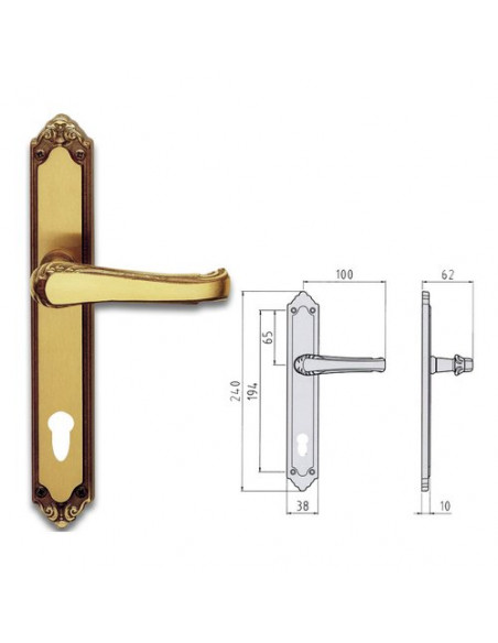 Maniglie porta Ghidini 44394088506 LADY Ottone fumÃ¨ Ottone fumÃ¨