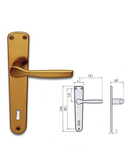 Maniglie porta Ghidini 77400089004 GABRY Bronzo Bronzo