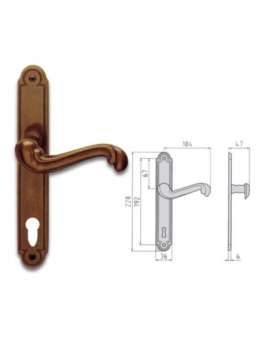 Maniglie porta Ghidini 44290088500 BAROCCO Brunito Brunito