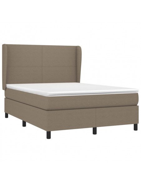 Giroletto a Molle con Materasso Tortora 140x190 cm in Tessuto