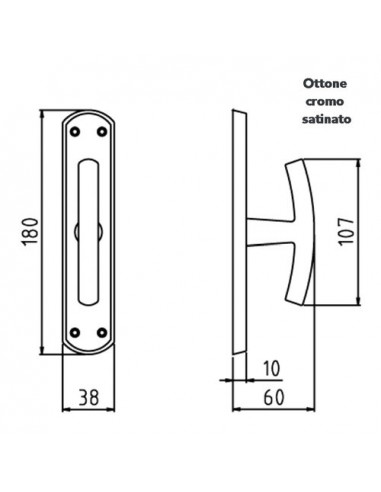 Maniglia finestra Ghidini 55744407003 MILENA Cromo satinato Cromo sati